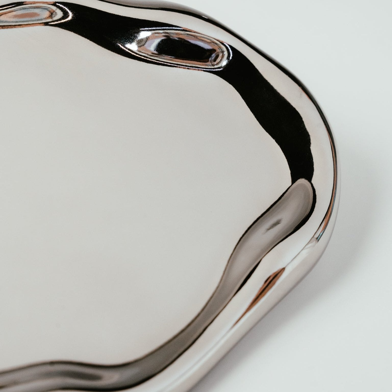 Shiftique Ceramic Decor Dish in Chrome