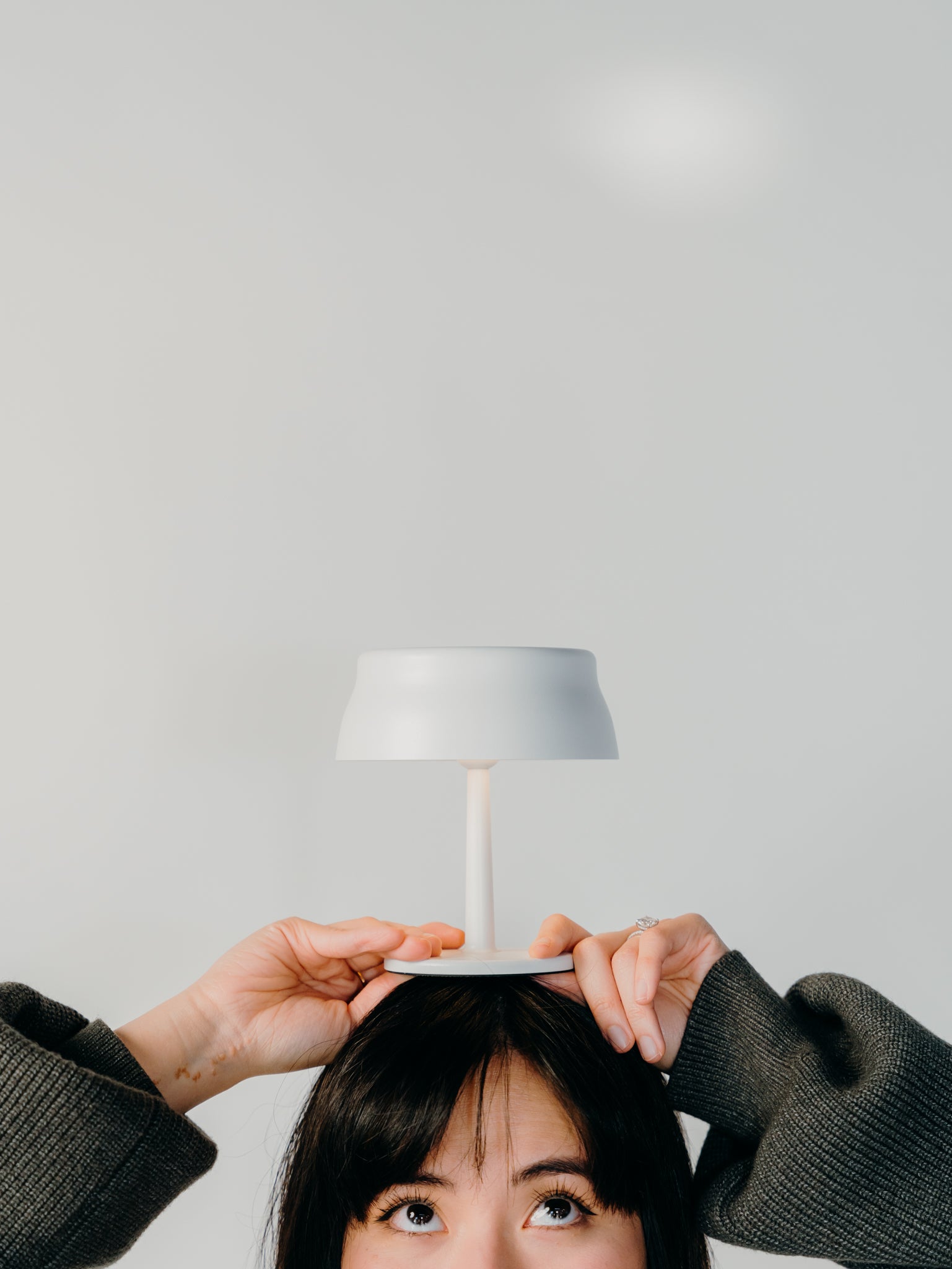 Founder's Photo with Baroque Lamp in White