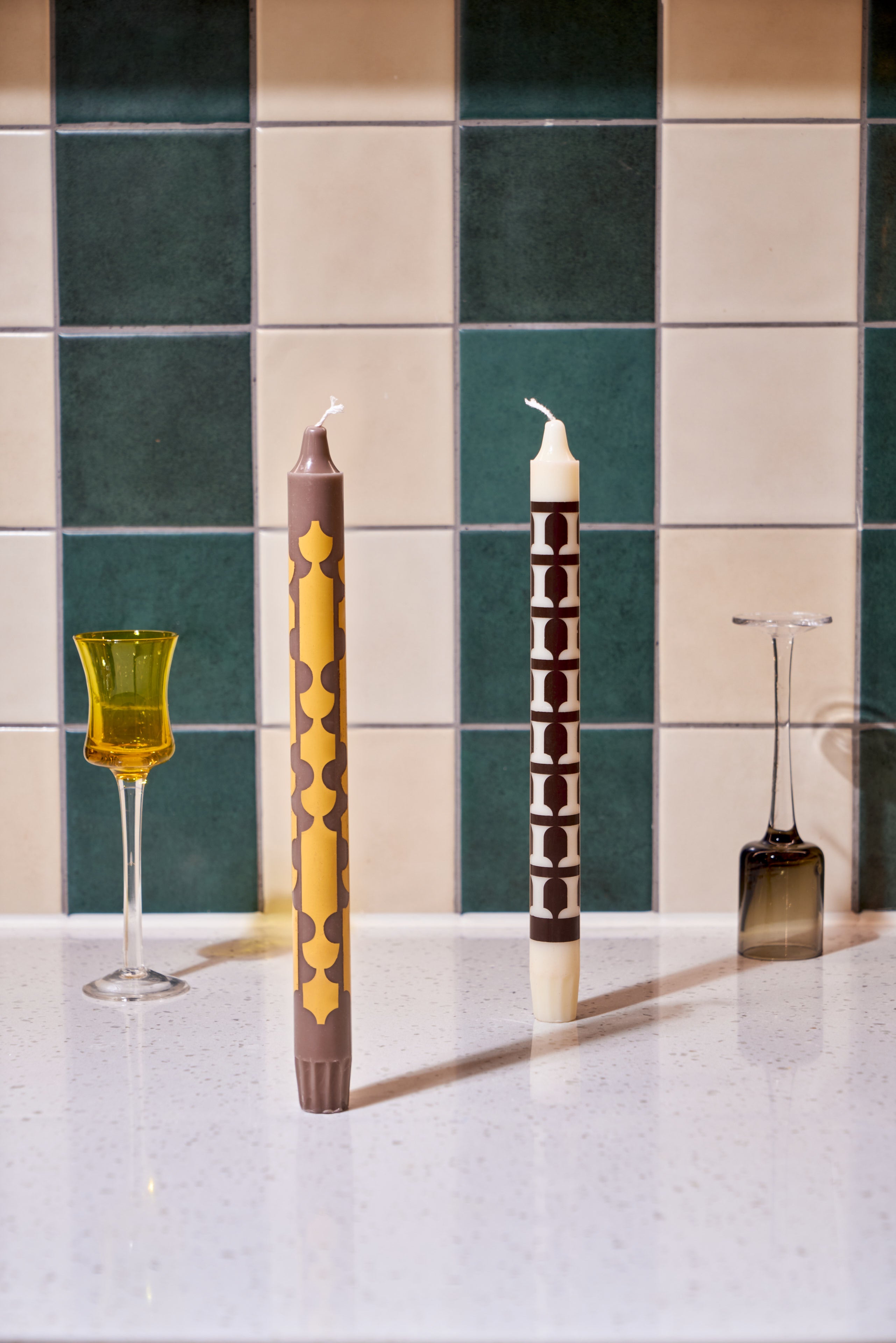 Graphic Taper Candlesticks Duo