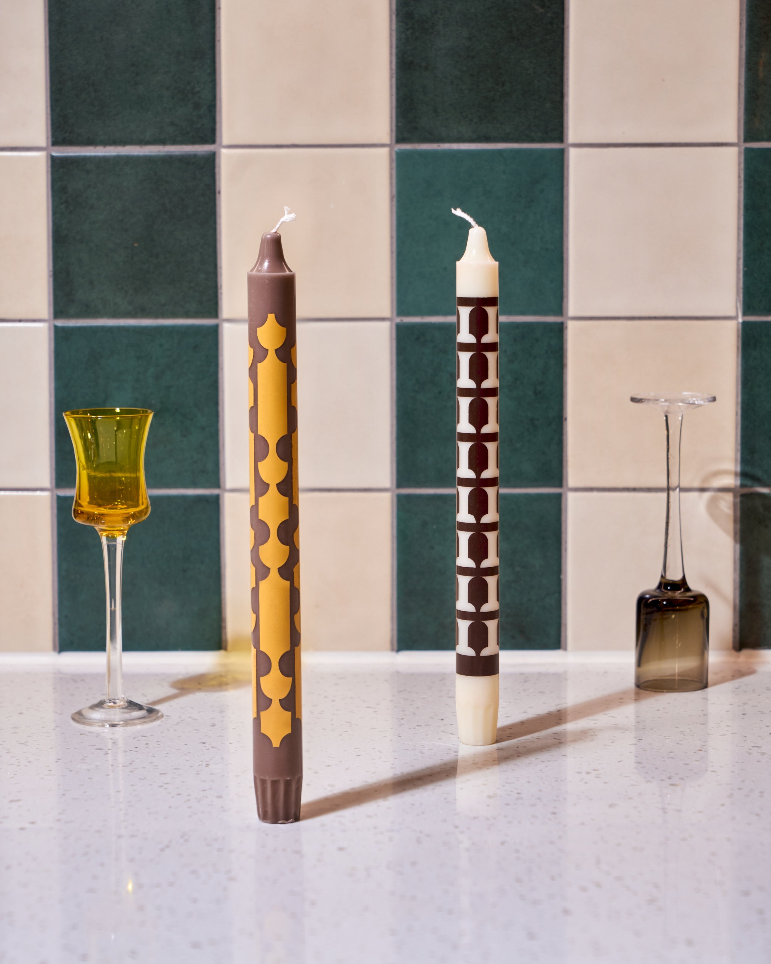 Graphic Taper Candlesticks Duo