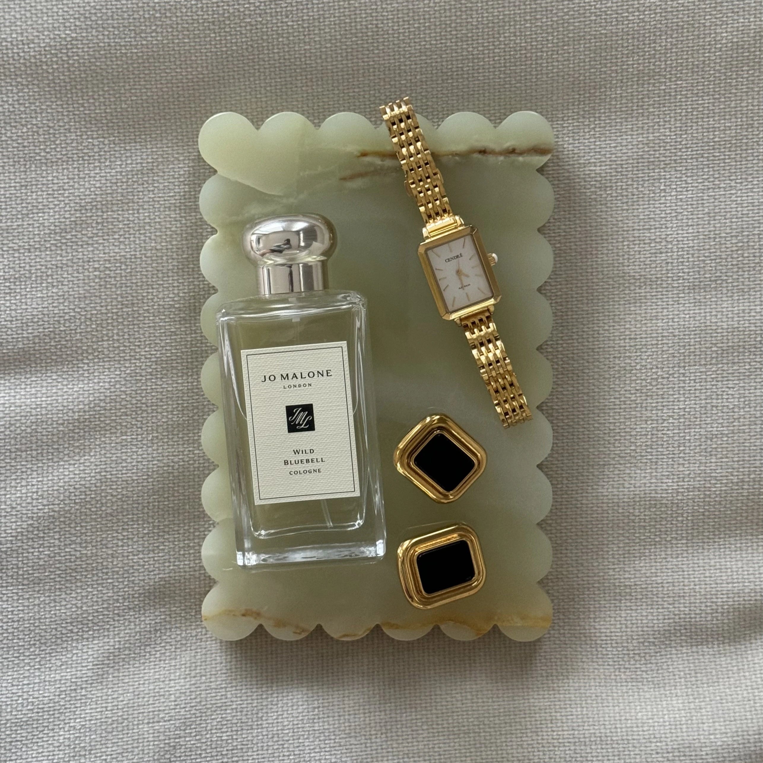 Green Onyx Marble Trinket Tray